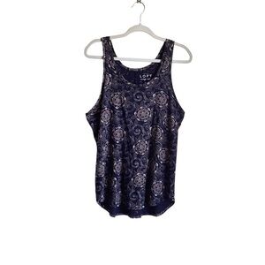 Loft Vintage Soft Women’s Navy Floral Pattern Tank Top.  Size L